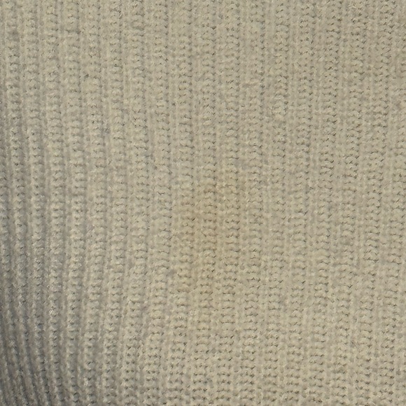 Madewell Cream Crew Neck Ribbed Cropped Long Sleeve Knit Cozy Pockets Sweater - Picture 4 of 8